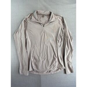 First Ascent Shirt Womens M Gray Long Sleeve 1/4 Zip Lightweight Hiking Running‎